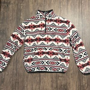 No Boundaries XS Red Patterned Fleece